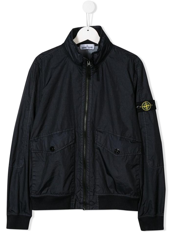 Stone Island Junior Teen Zip Front Jacket - Blue