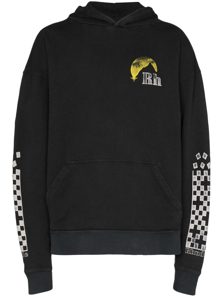 Rhude Moonlight Logo-print Hoodie - Black