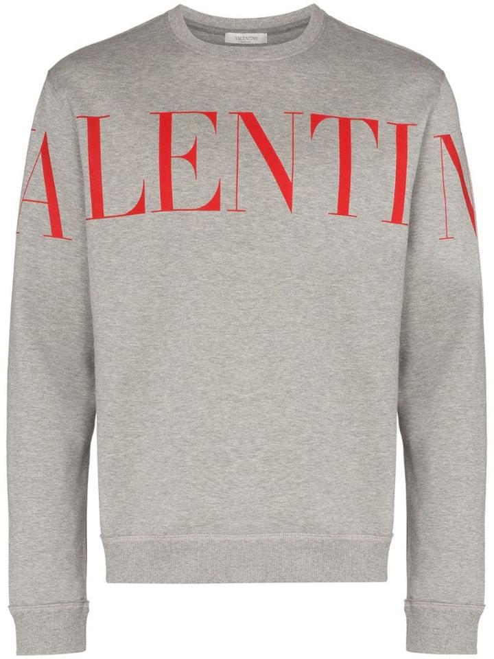 Valentino Logo Printed Sweatshirt - Grey