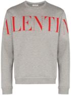 Valentino Logo Printed Sweatshirt - Grey