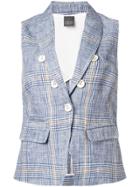 Lorena Antoniazzi Plaid Tapered Trousers - Blue