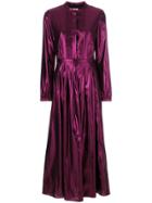 Burberry Lamé Pleated Dress - Pink & Purple