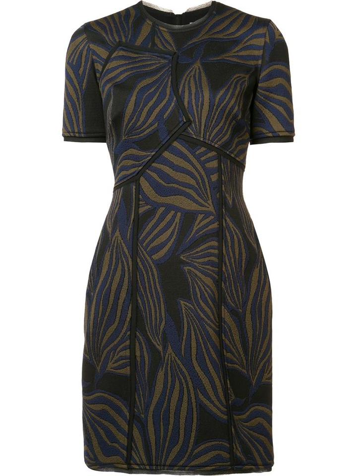 Jason Wu Leaf Print Dress, Women's, Size: 8, Black, Polyester/polyimide/spandex/elastane
