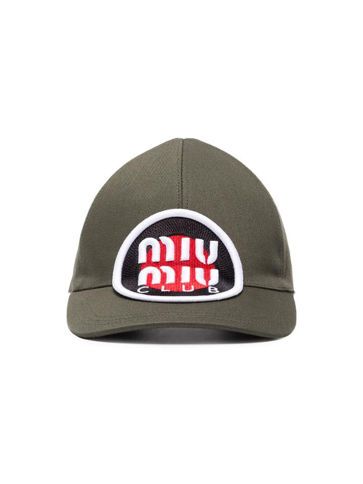 Miu Miu Logo Patch Baseball Cap - Green