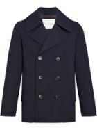 Mackintosh Navy Wool & Cashmere Pea Coat Gm-119f - Blue