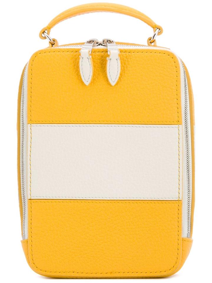 Sonia Rykiel Striped Crossbody Box Bag - Yellow