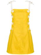 Staud Short Lace-up Dress - Yellow & Orange