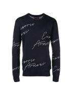 Emporio Armani Script Logo Sweater - Blue