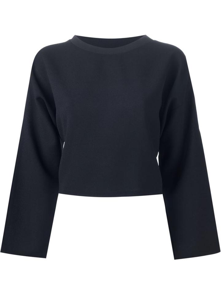 Off-white Slit Sleeve Cropped Top