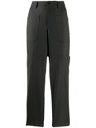 Closed Tapered Cropped Trousers - Grey