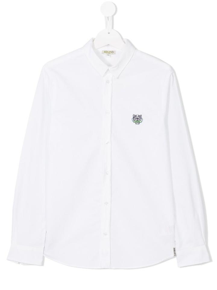 Kenzo Kids Tiger Chest Patch Shirt, Boy's, Size: 14 Yrs, White