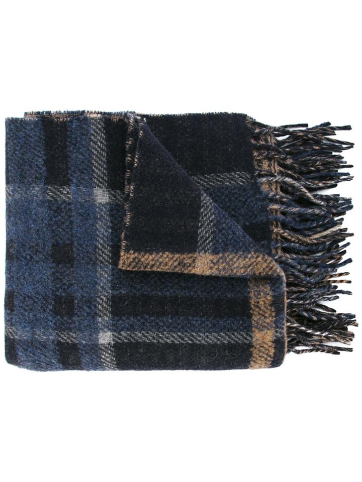 Jac+ Jack Large Checked Scarf - Black