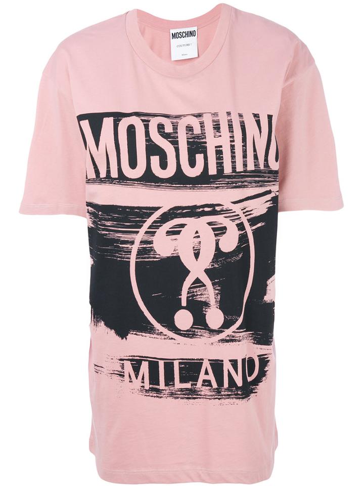 Moschino - Branded T-shirt - Women - Cotton - Xs, Pink/purple, Cotton