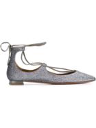 Aquazzura Christy Ballerinas, Women's, Size: 39, Grey, Calf Leather/goat Skin/leather/pvc