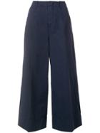 Incotex Cropped Wide-leg Trousers - Blue