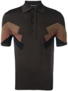 Neil Barrett Panelled Polo Shirt, Men's, Size: Small, Brown, Nylon/viscose