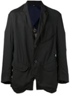 Ziggy Chen Distressed Blazer, Men's, Size: 50, Black, Viscose/cotton