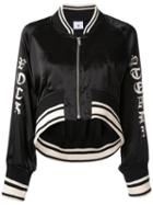 Maison Mihara Yasuhiro Cropped Bomber Jacket, Women's, Black, Triacetate/polyester