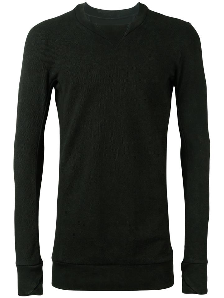 11 By Boris Bidjan Saberi Collar Detail Sweatshirt, Men's, Size: Medium, Black, Cotton