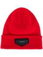 Givenchy - Patch Detail Beanie - Women - Acrylic - One Size, Red, Acrylic