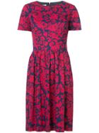 Oscar De La Renta Peplum Midi Dress - Red