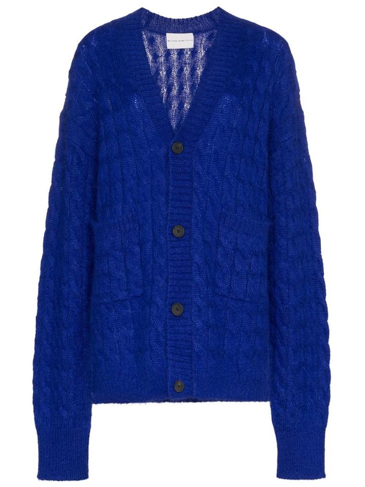 Matthew Adams Dolan Oversized Knitted Cardigan - Blue