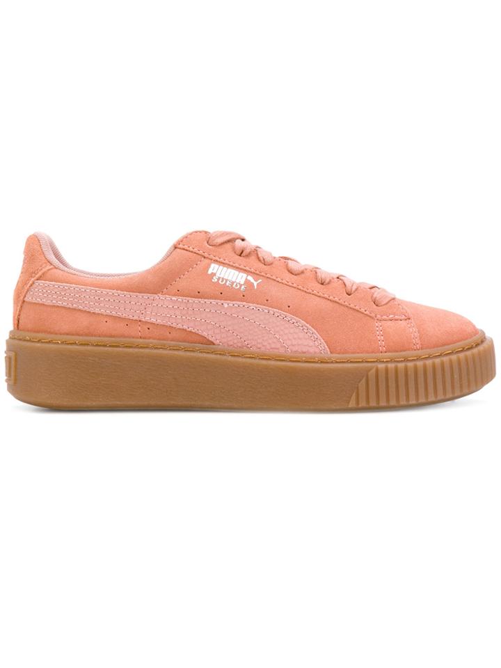 Puma Low Top Platform Sneakers - Pink & Purple