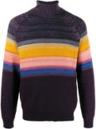 Missoni Striped Roll Neck Jumper - Purple