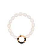 Aym Brown And White Monsoon Pearl Bracelet - Havana Brown