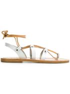 Solange Sandals Multi-strap Ankle Tie Sandals - White