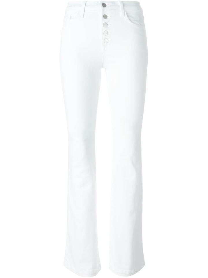 J Brand Flared Jeans, Women's, Size: 26, White, Polyester/spandex/elastane/cotton