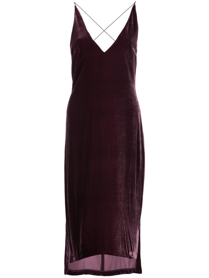 Dion Lee Velvet Fine Line Cami Dress - Red