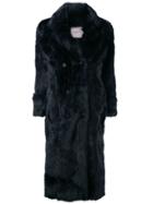 Urbancode Double Breasted Fur Coat - Blue