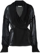 Christian Dior Vintage Shawl Collar Top, Women's, Size: 46, Black