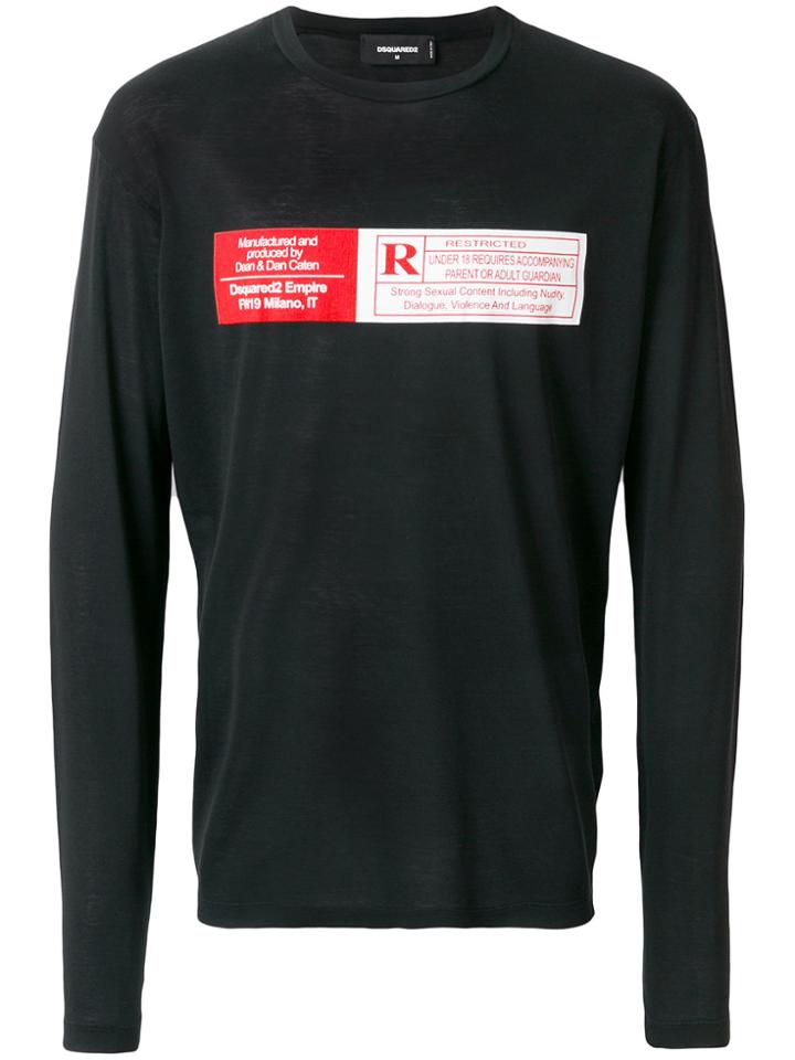 Dsquared2 Label Printed T-shirt - Black