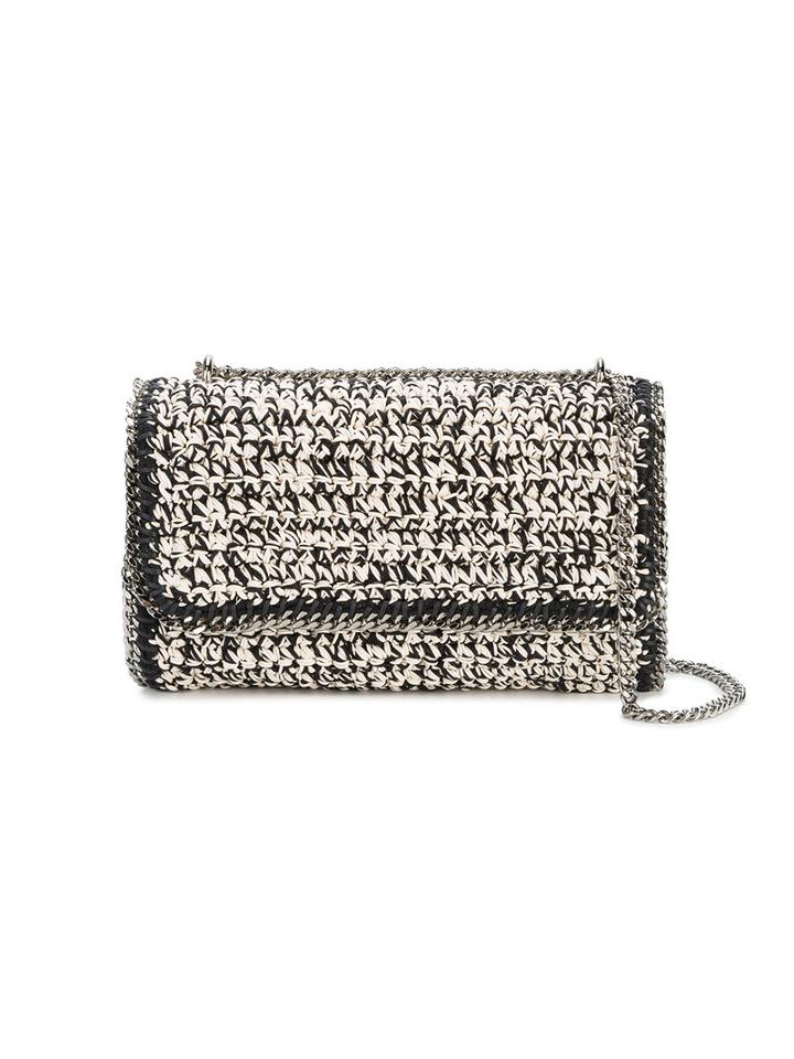 Stella Mccartney - Woven Falabella Shoulder Bag - Women - Cotton/metal - One Size, Black, Cotton/metal