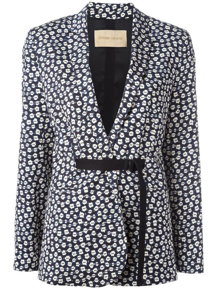 Christian Wijnants 'jemima' Blazer, Women's, Size: 36, Blue, Ramie/viscose/spandex/elastane/cupro