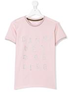 Harmont & Blaine Junior Teen Glitter Logo T-shirt - Pink & Purple