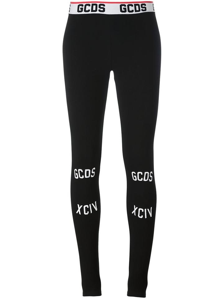 Gcds Logo Leggings, Women's, Size: Medium, Black, Polyester/spandex/elastane