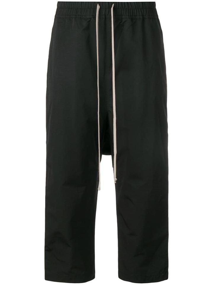 Rick Owens Drkshdw Cropped Drawstring Track Pants - Black