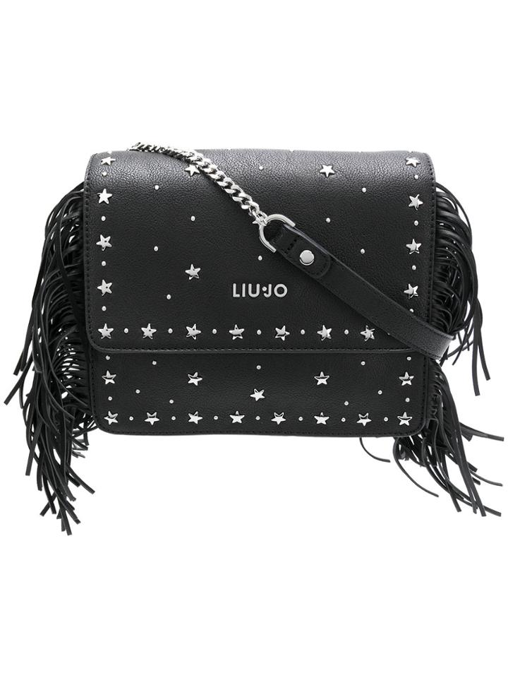 Liu Jo Studded Fringed Shoulder Bag - Black