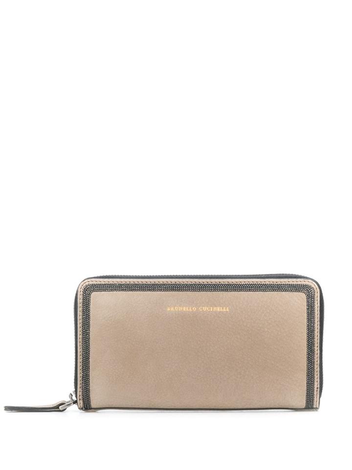 Brunello Cucinelli Bead Trim Wallet - Neutrals