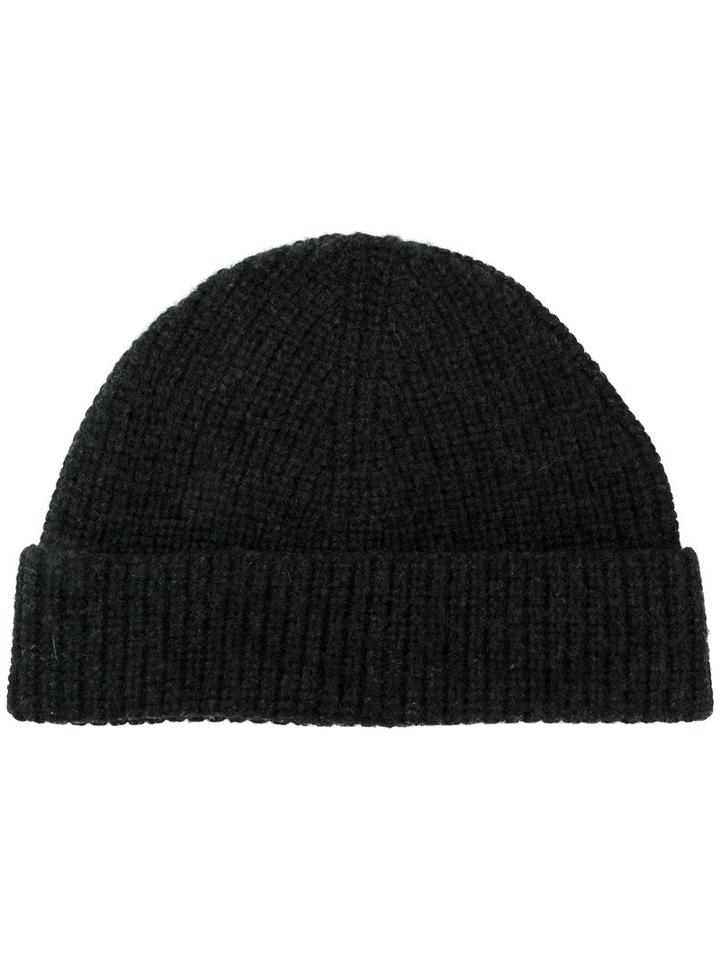 Lanvin - Ribbed Beanie Hat - Men - Cashmere - One Size, Black, Cashmere