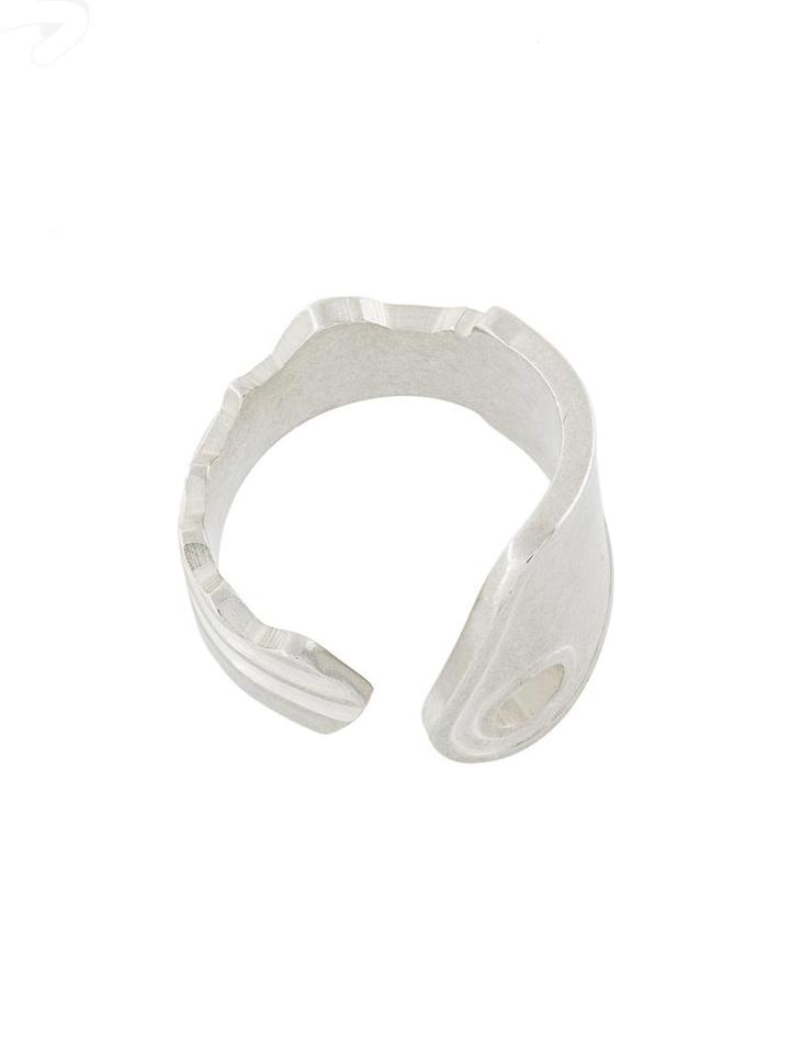 Maison Margiela Serrated Edge Ring, Men's, Size: Small, Metallic