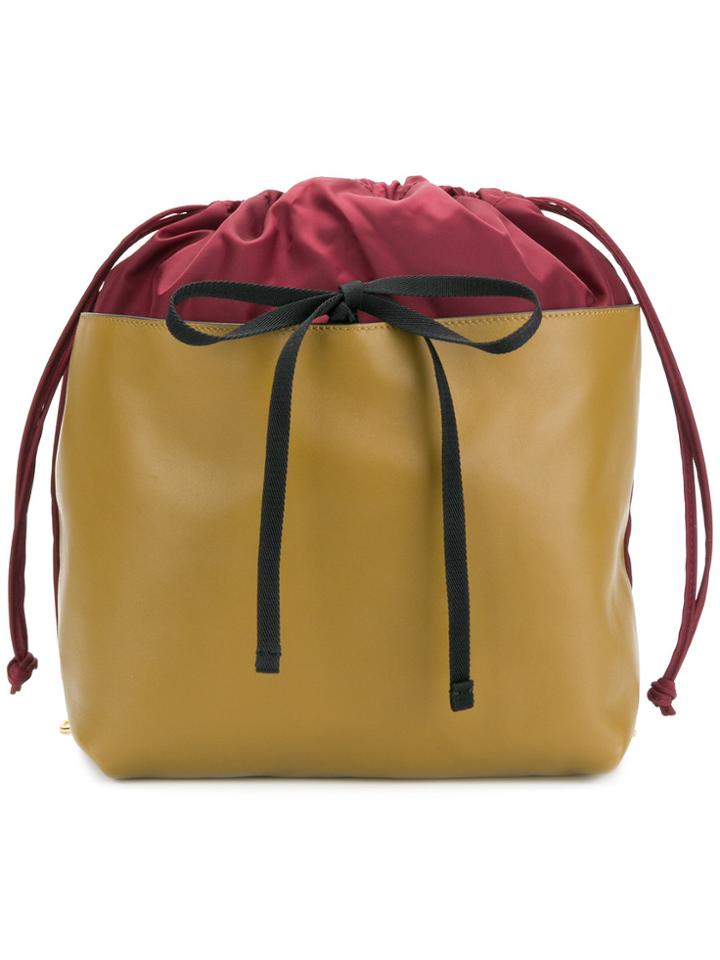 Marni Panel Drawstring Backpack - Red