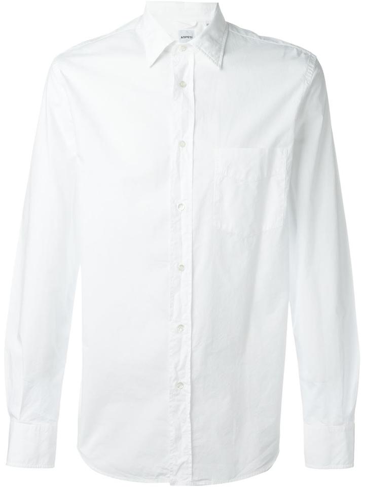 Aspesi Classic Shirt, Men's, Size: 43, White, Cotton