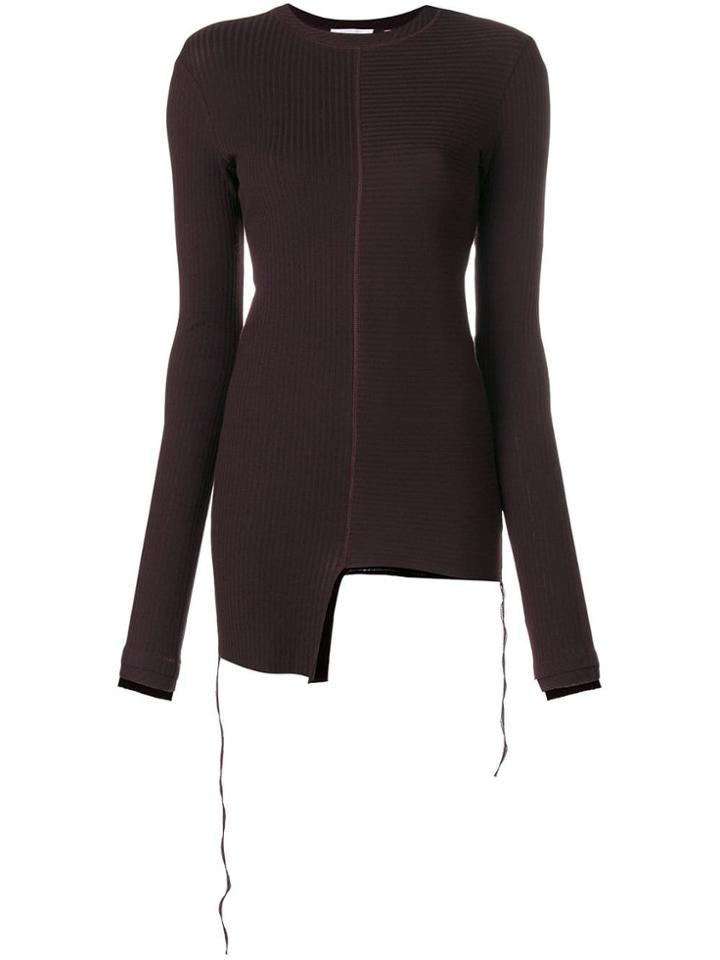 Helmut Lang Asymmetric Crew-neck Jumper - Pink & Purple