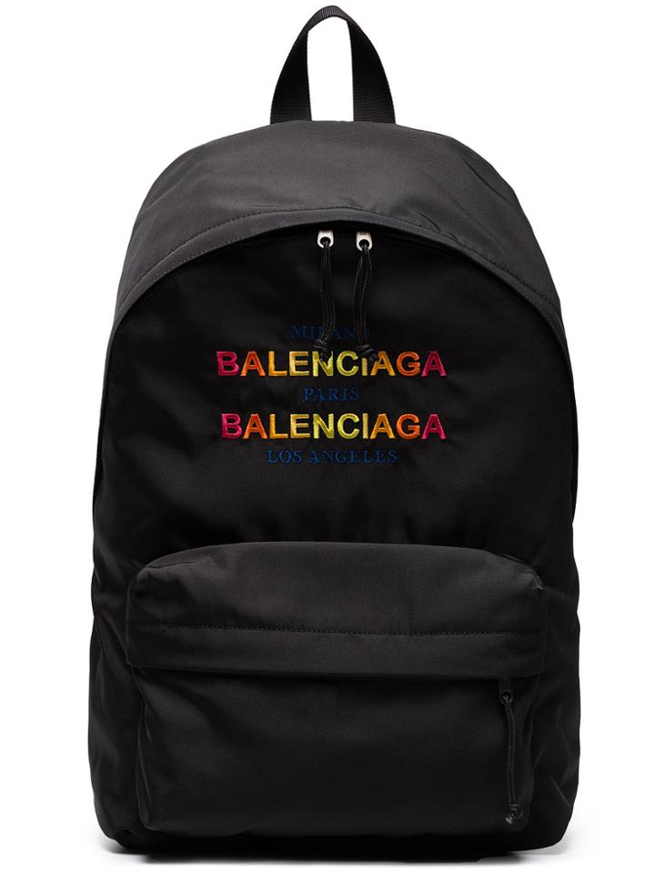 Balenciaga Black Logo Explorer Backpack