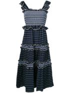 Jonathan Simkhai Smocked Midi Dress - Blue