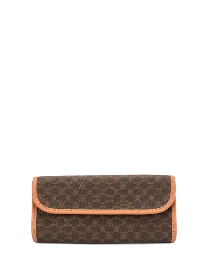 Céline Pre-owned Macadam Pattern Clutch - Brown
